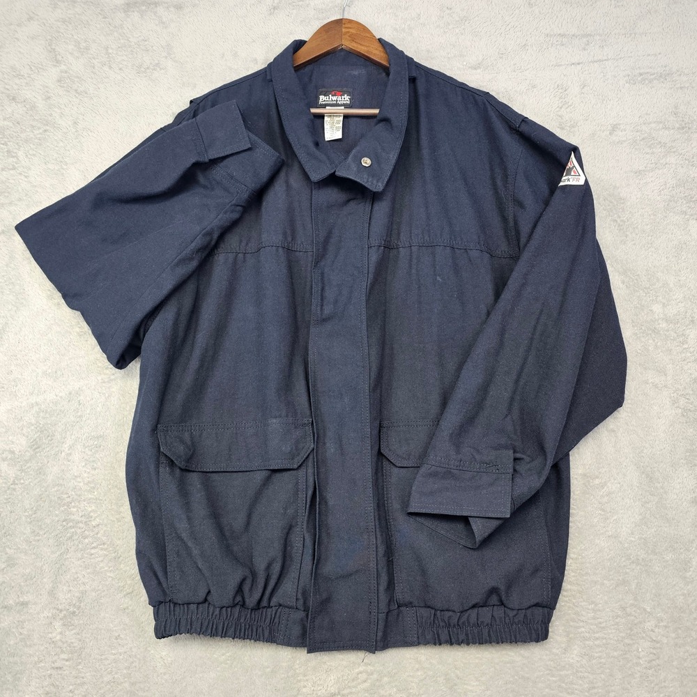 Bulwark FR Flame Resistant Nomex IIIA Bomber Jacket Navy Blue Mens XXL‎ JNJ8NV2